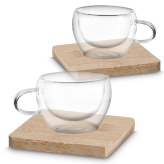 Conjunto de xícaras de vidro